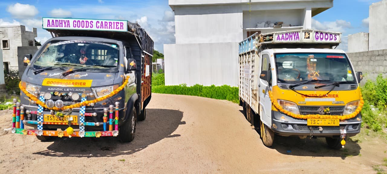 Furniture wrapped and stacked for transport by Aadhya Packers and Movers